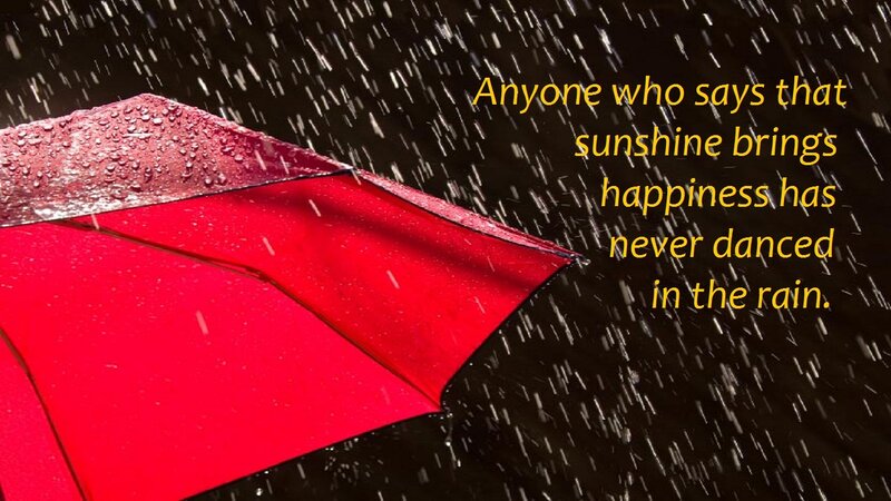 Red Umbrella in Rain