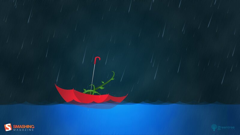 Red Umbrella in Water