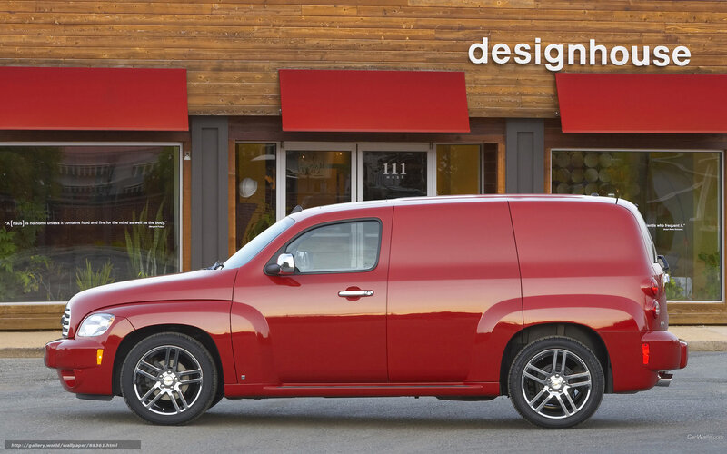 Red van parked in front of designhouse