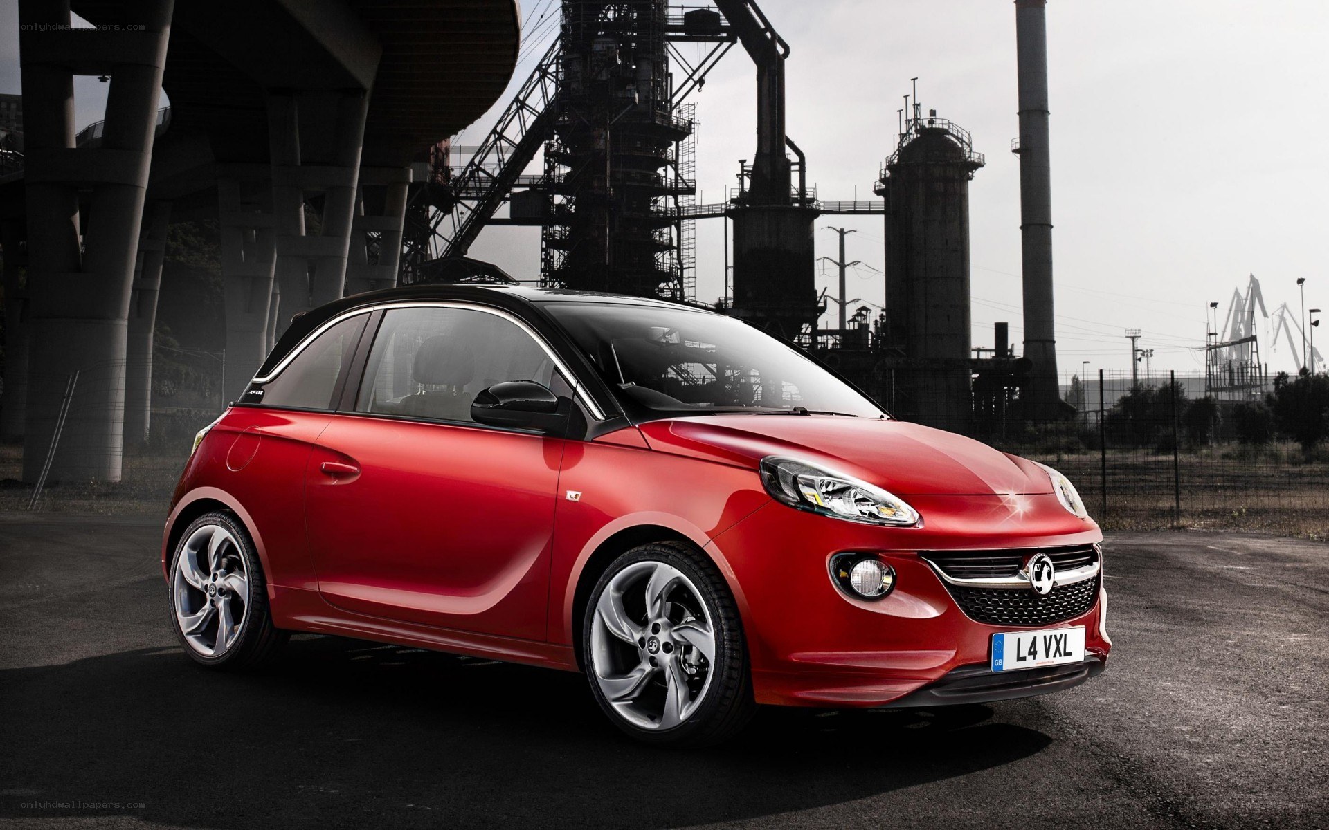 Red Vauxhall Adam car