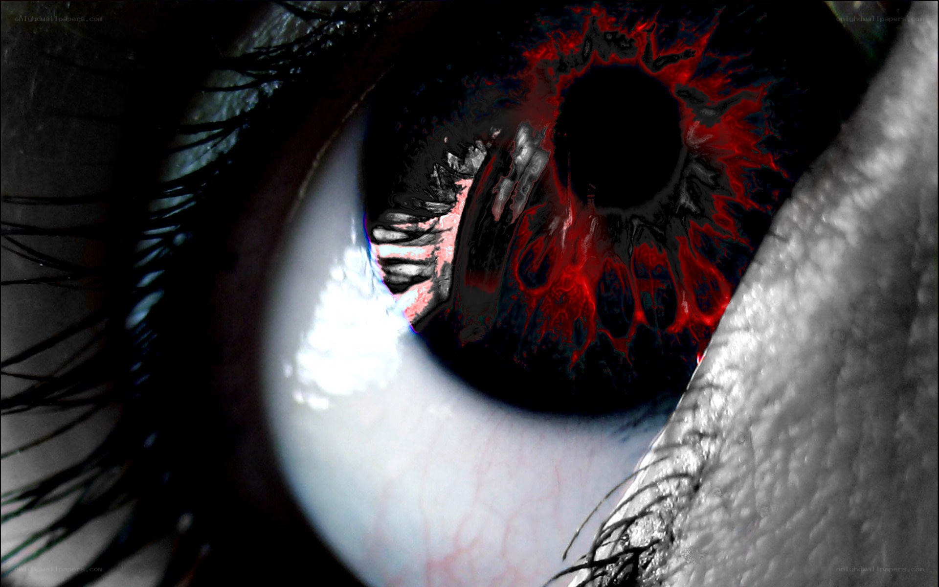 red-veined eye close-up