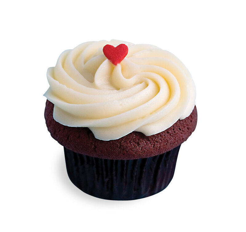 red velvet cupcake with heart