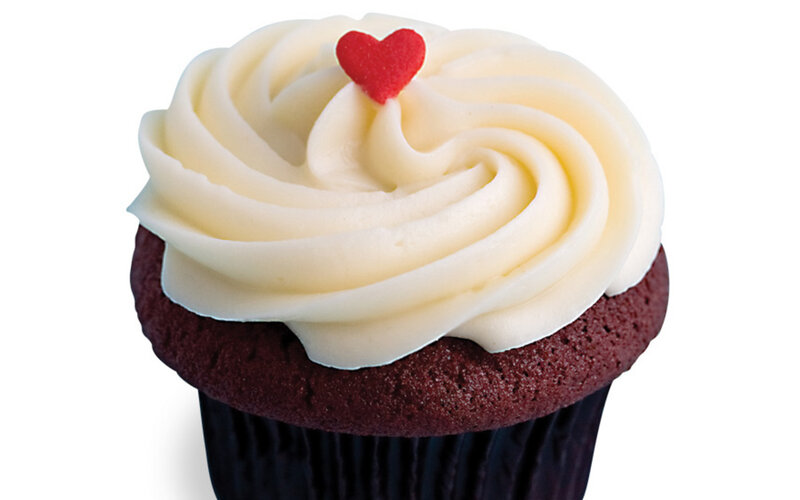 red velvet cupcake with heart