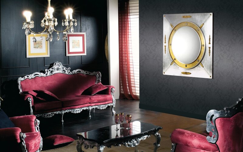Red Velvet Sofa Set — Black, Dramatic