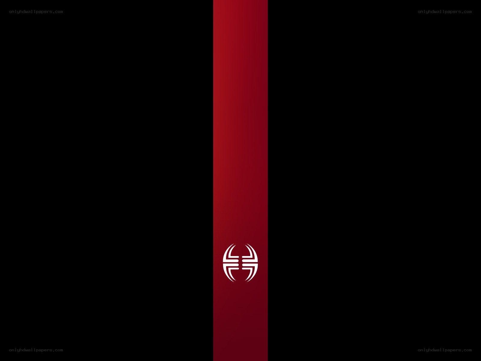 red vertical stripe with logo