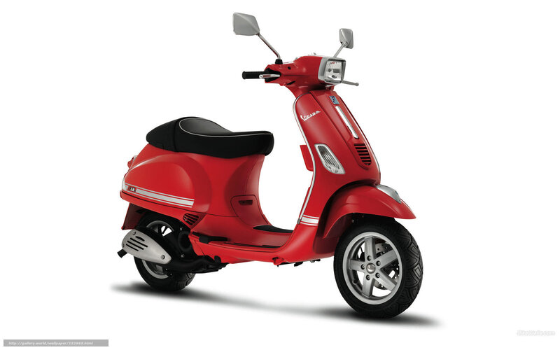 Red Vespa Scooter — Neutral, Photograph, Seat, Handlebars
