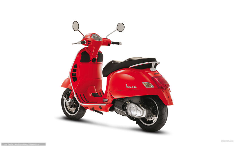Red Vespa Scooter — Neutral, Photograph