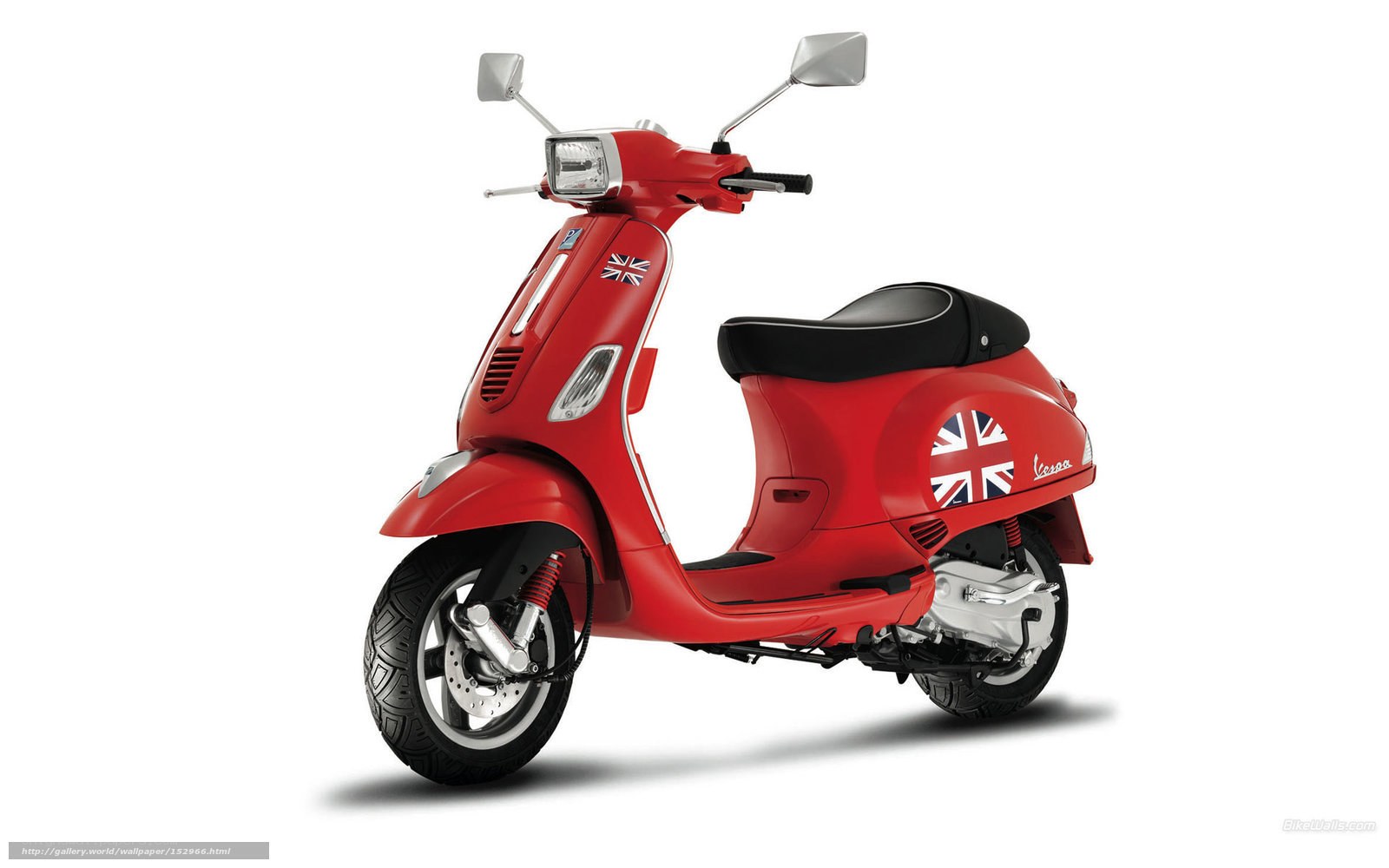 Red Vespa scooter with Union Jack