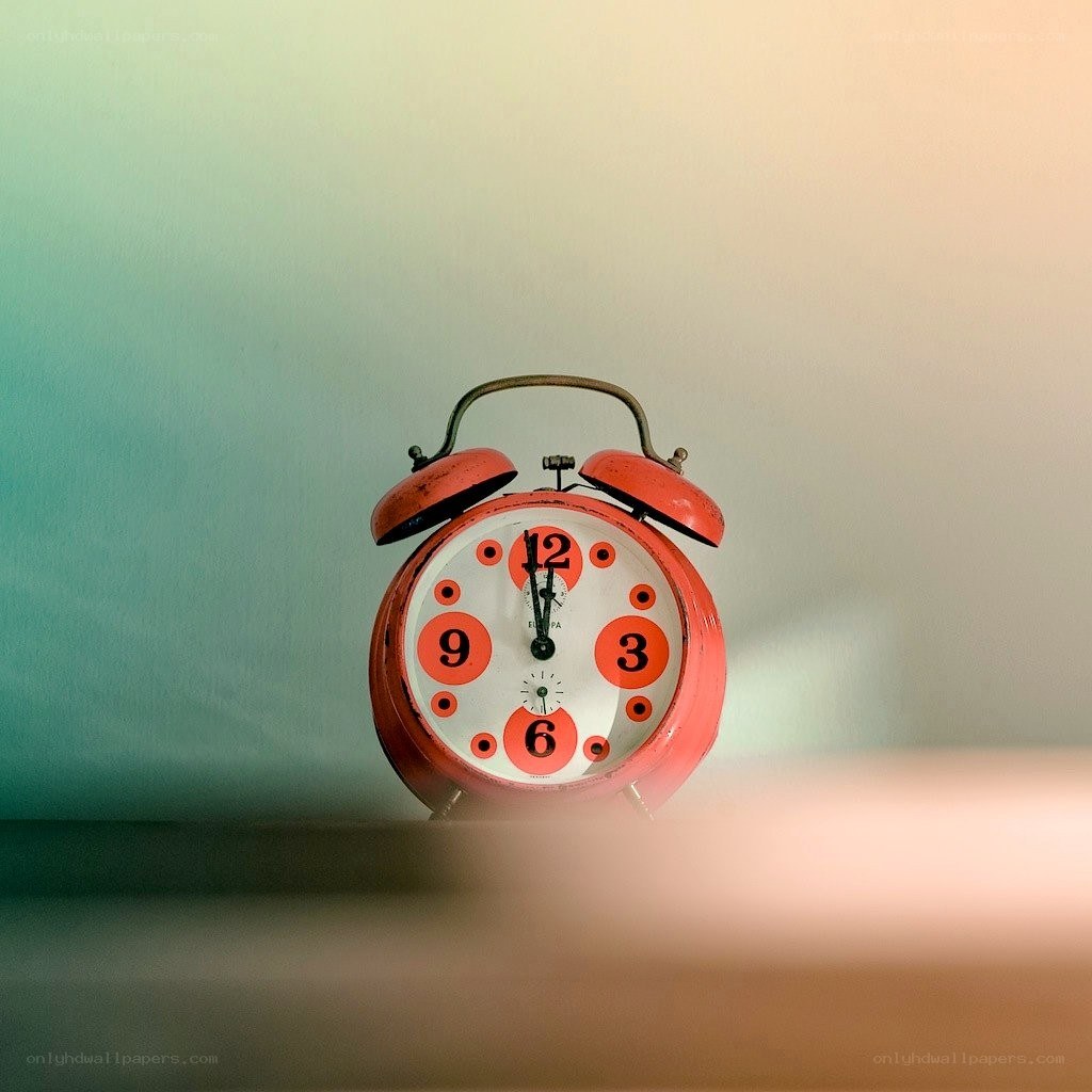 red vintage alarm clock