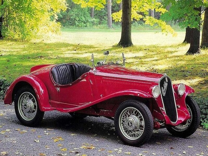 Red vintage Alfa Romeo car