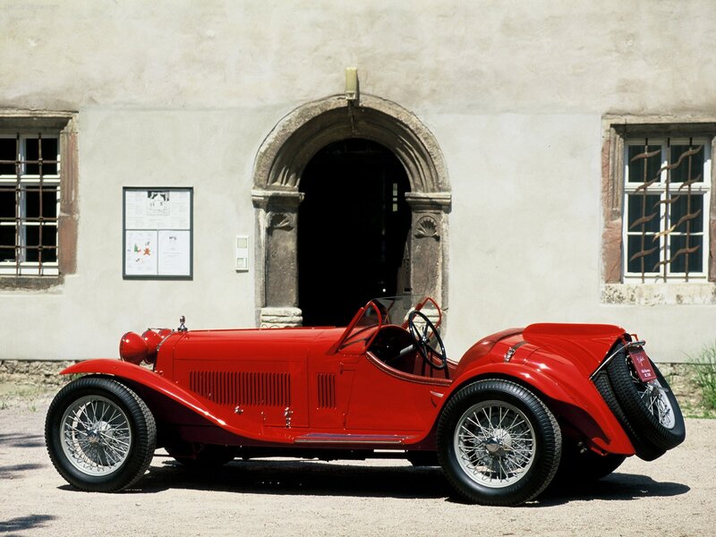 Red vintage Alfa Romeo car