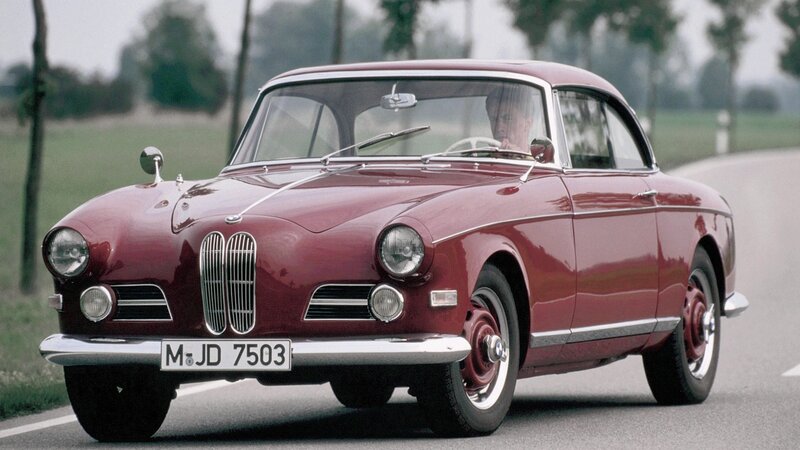 Red vintage BMW coupe
