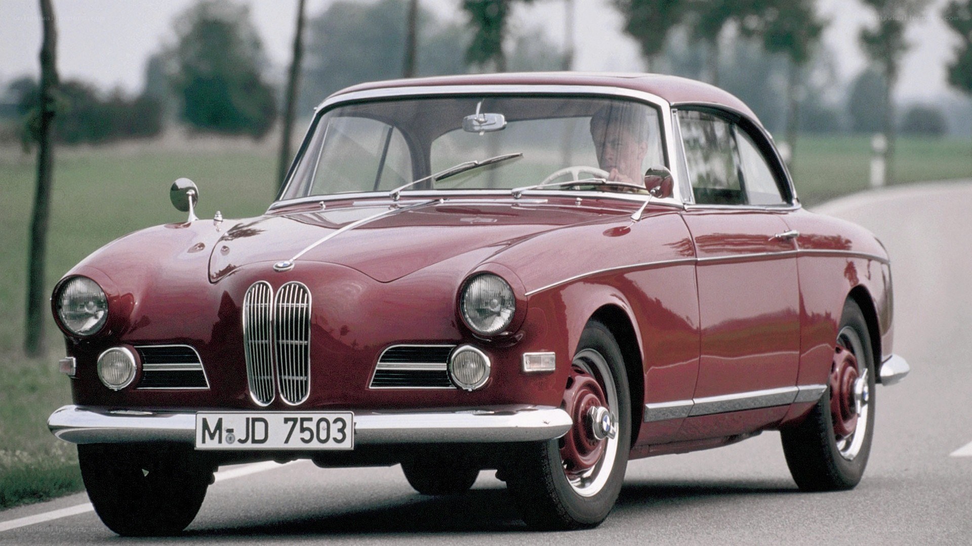 Red vintage BMW coupe