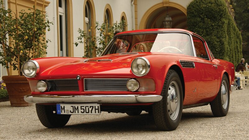 Red vintage BMW sports car