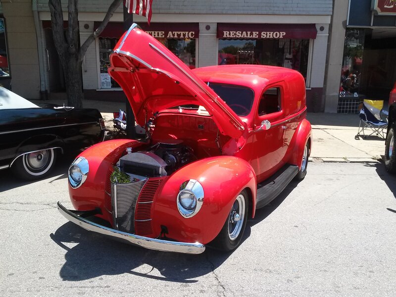 Red Vintage Car — Bright, Afternoon
