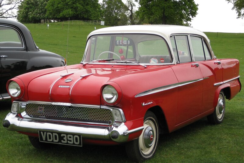 Red Vintage Car — Calm, Afternoon, Photograph, Black Car