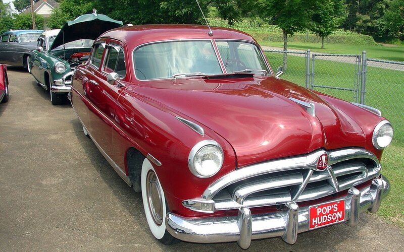 Red Vintage Car — Calm, Afternoon, Photograph, Fence