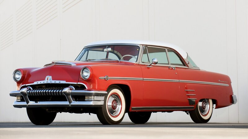 Red Vintage Car — Calm, Afternoon, Photograph, White Roof