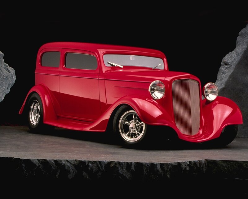 Red Vintage Car — Dramatic, Photograph, Rock, Platform