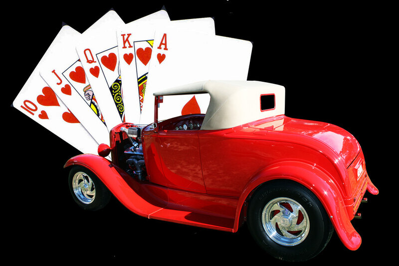 Red Vintage Car — Dramatic, Photograph