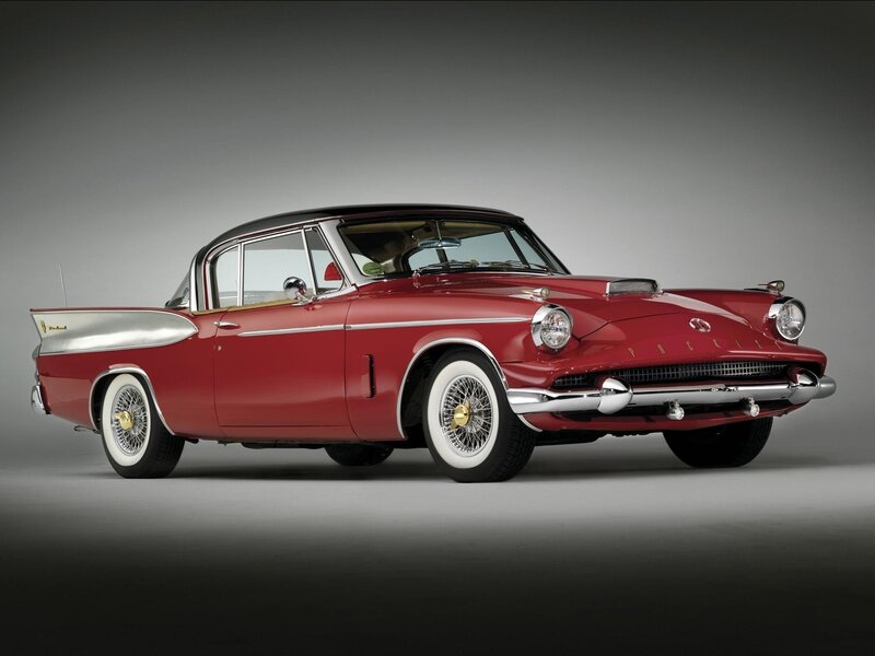Red Vintage Car — Dramatic, Photograph, White-wall Tires