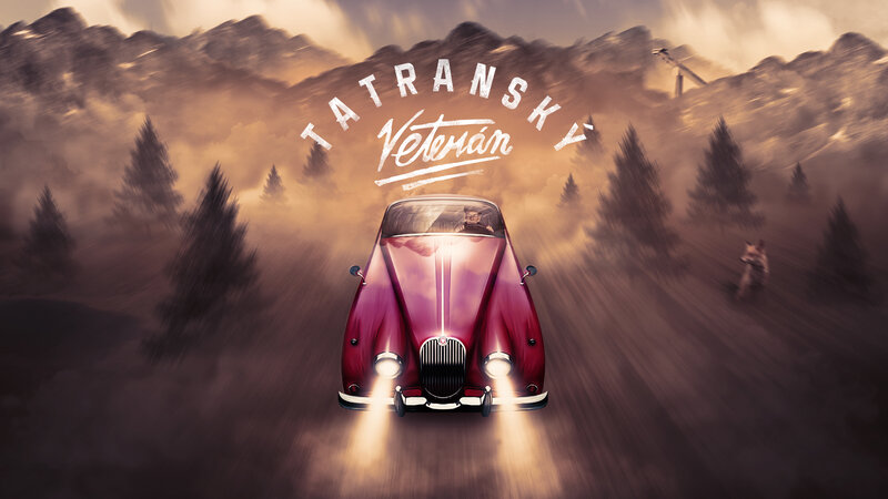 Red Vintage Car — Dramatic, Sunset, Digital Art