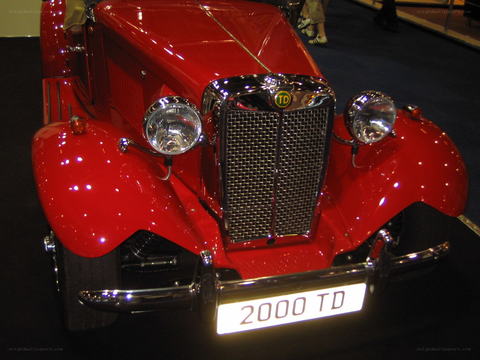 Red vintage car front view