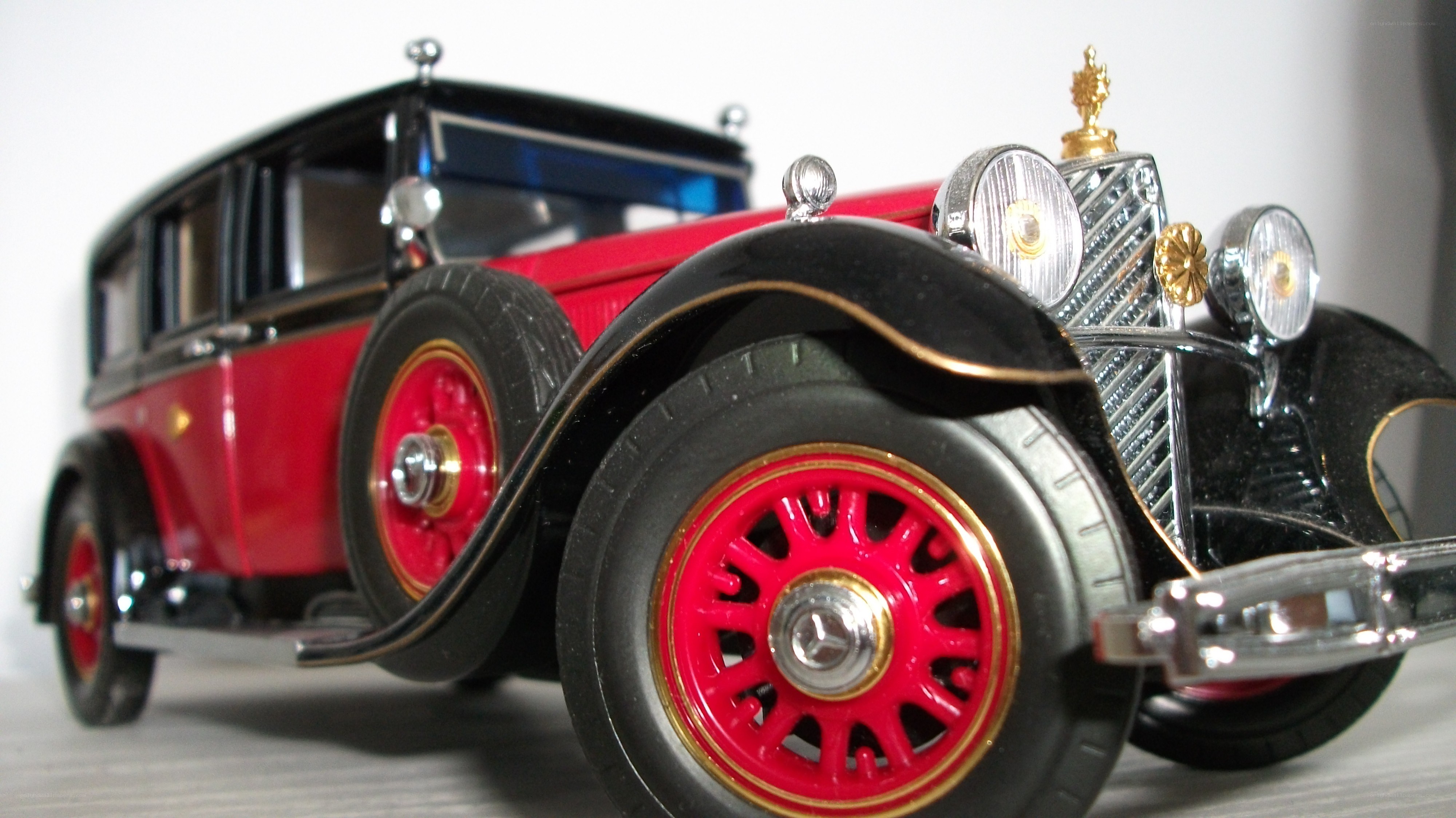 red vintage car model
