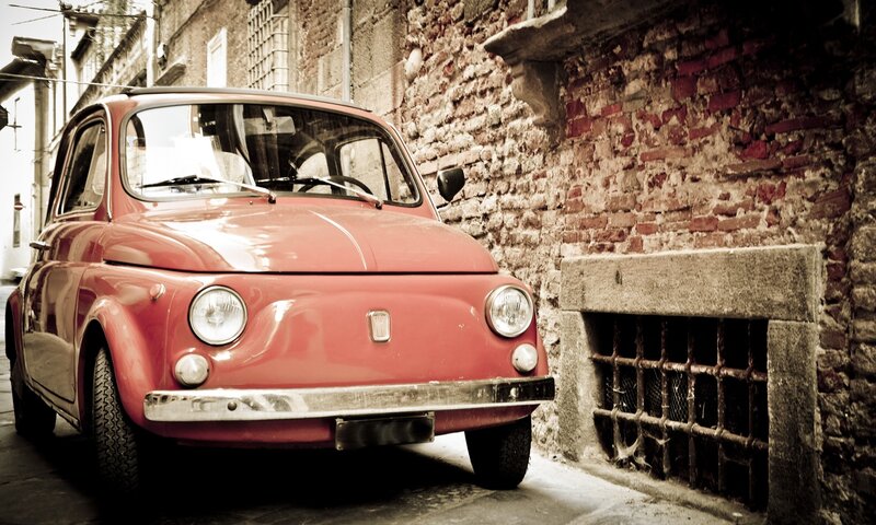 Red Vintage Car — Nostalgic, Afternoon, Photograph