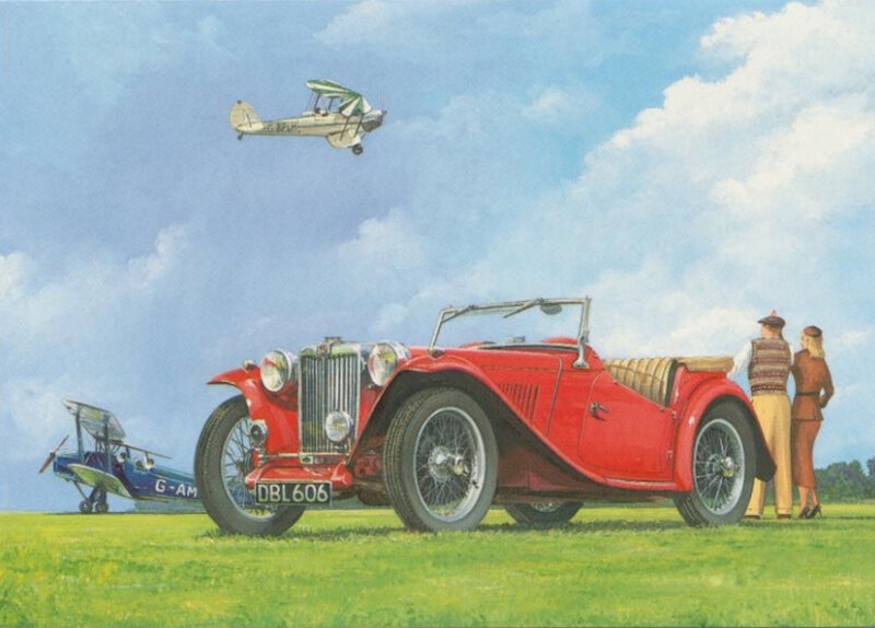Red Vintage Car on Field