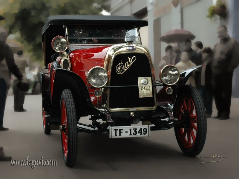 Red Vintage Car on Street — Nostalgic