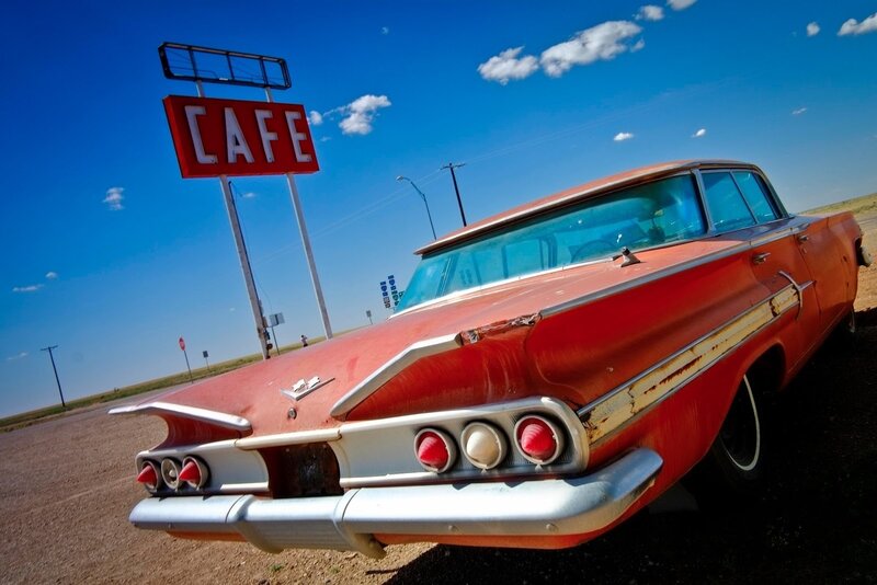 Red Vintage Car — Open