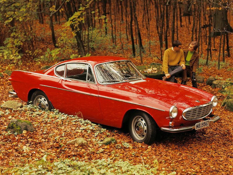 Red Vintage Car — Serene, Autumn, Photograph, Couple