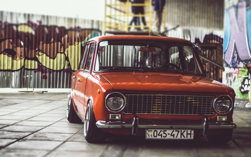 Red Vintage Car — Urban