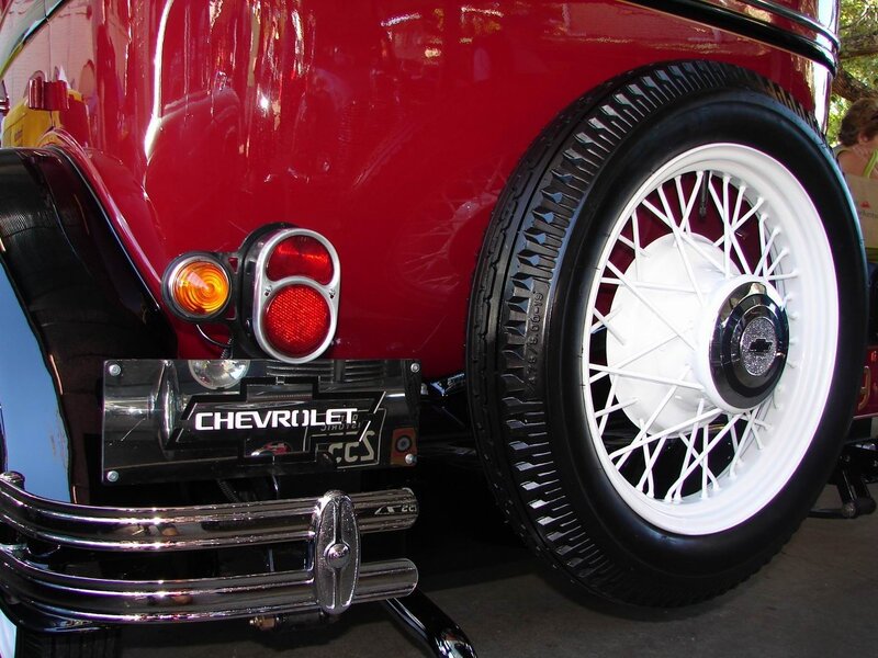 Red vintage Chevrolet car