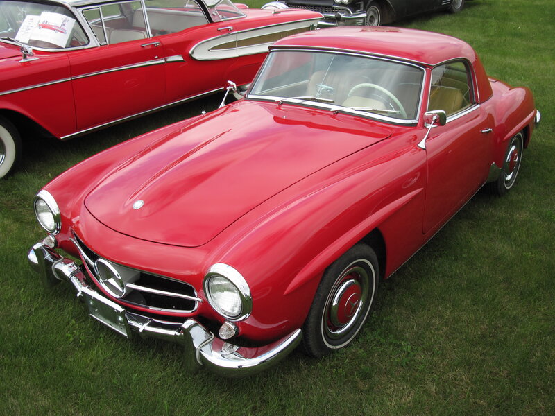 Red Vintage Convertible — Calm, Afternoon, Photograph, Car