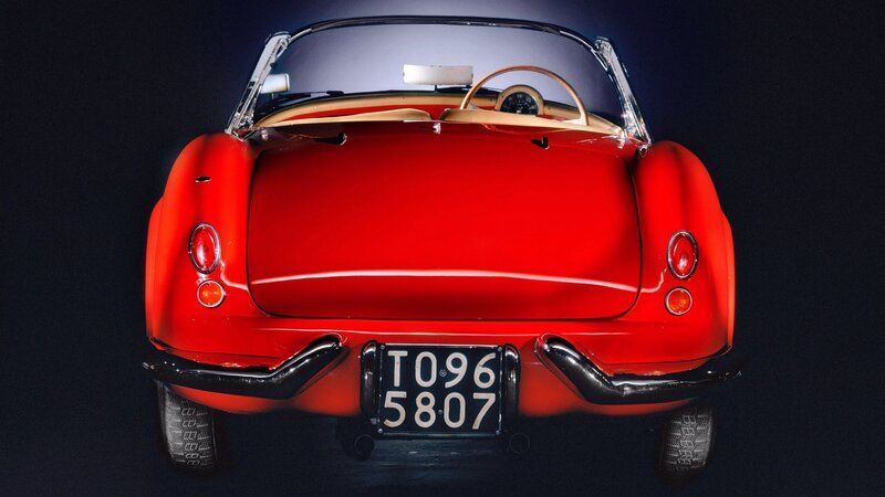 red vintage convertible car
