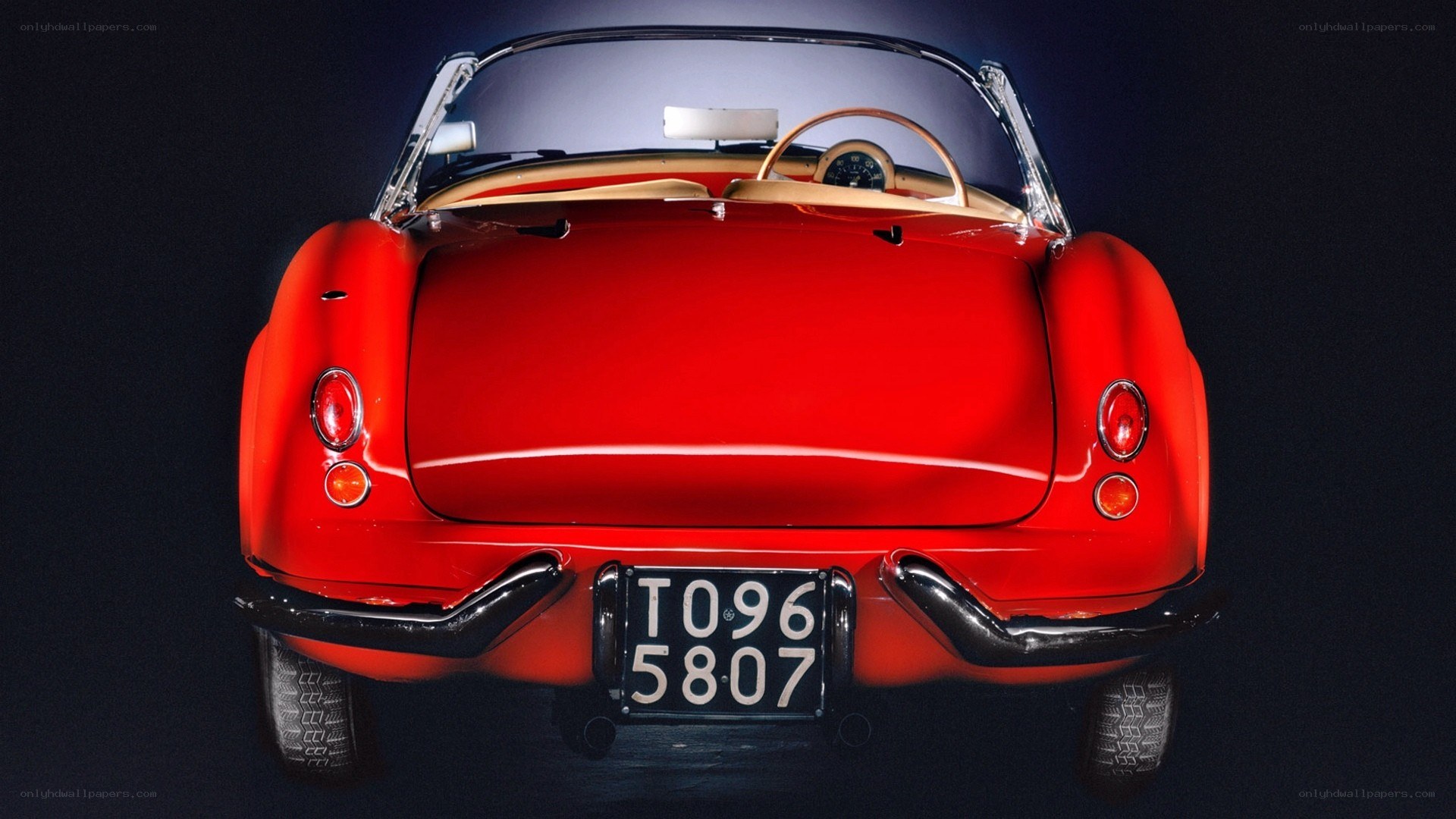 red vintage convertible car