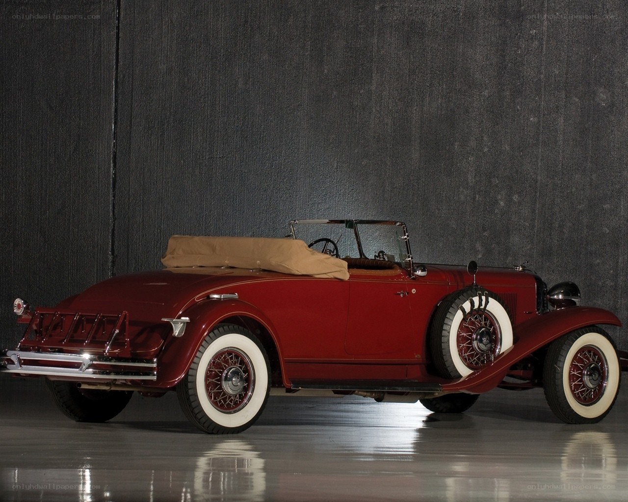 Red vintage convertible car