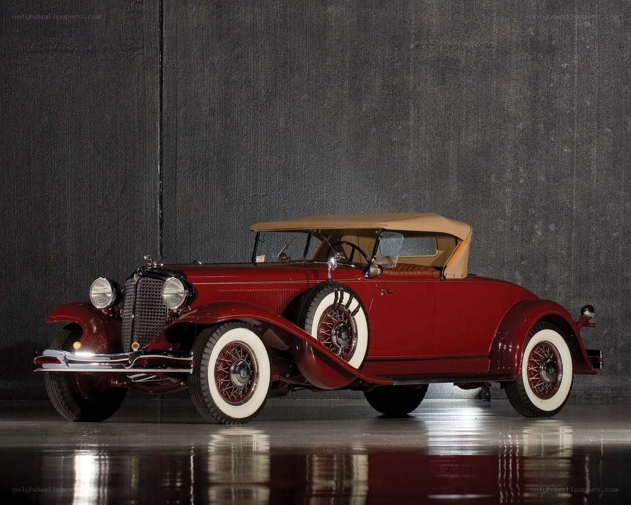 Red vintage convertible car