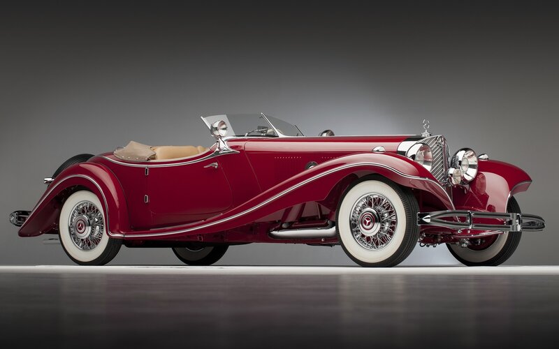 Red vintage convertible car