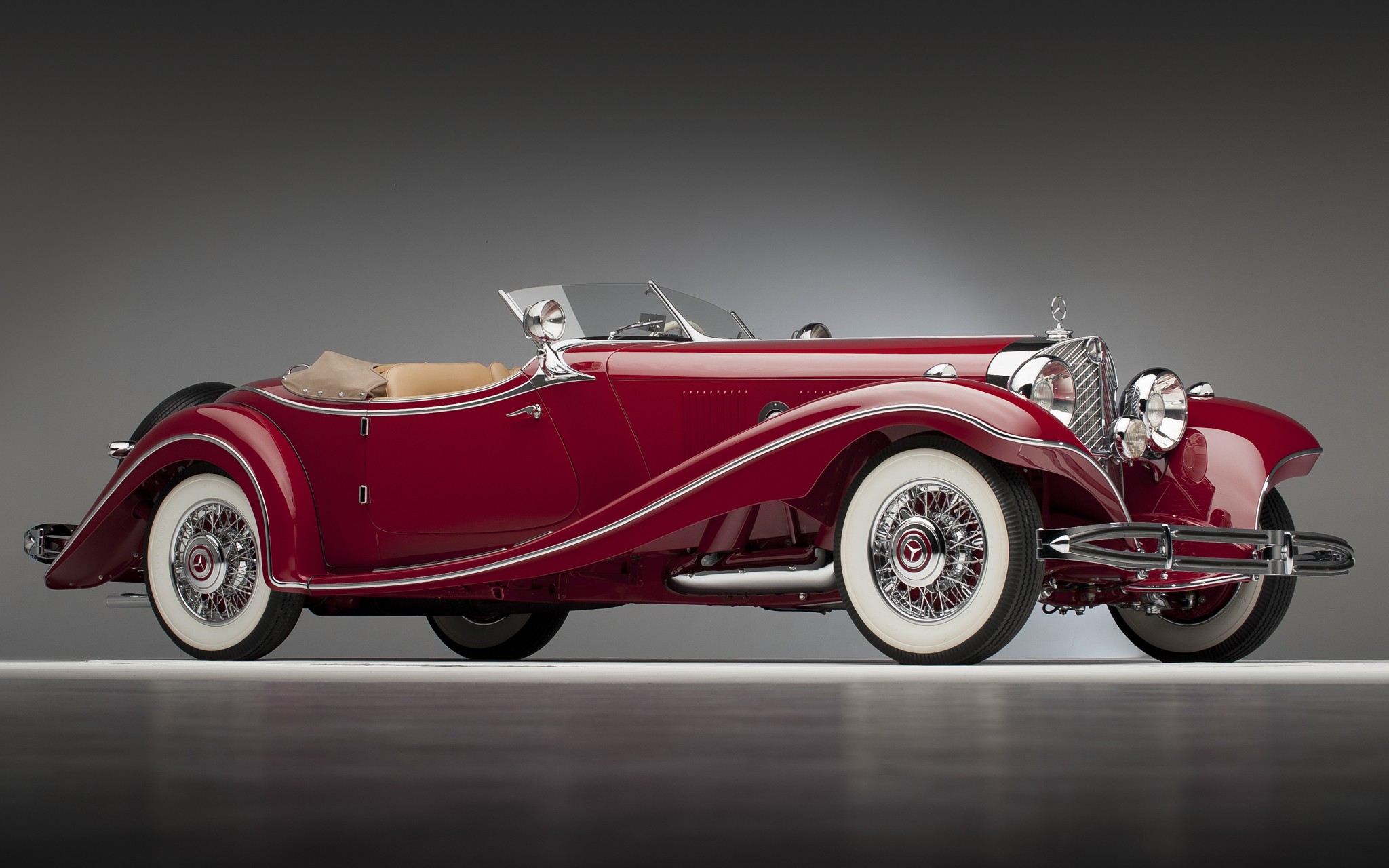 Red vintage convertible car