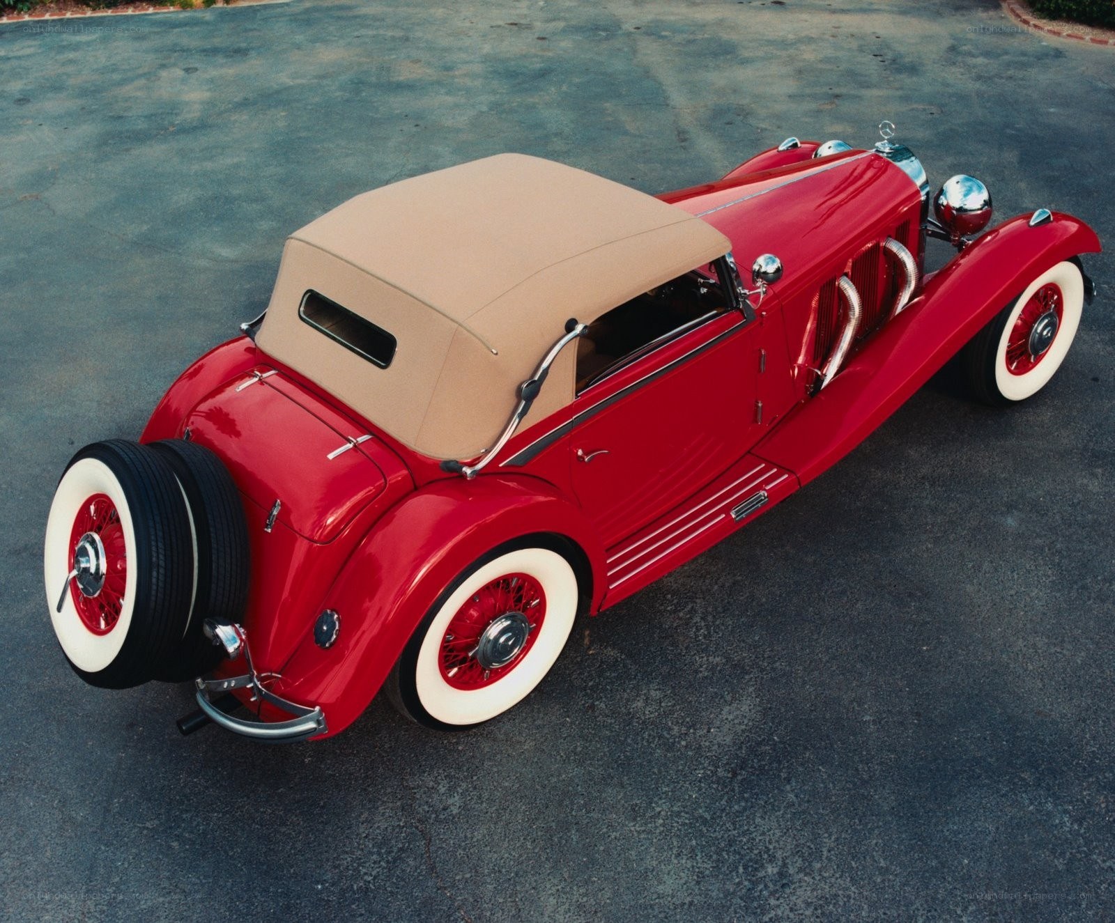 Red vintage convertible car