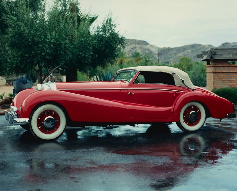 Red vintage convertible car