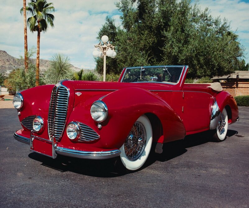Red vintage convertible car