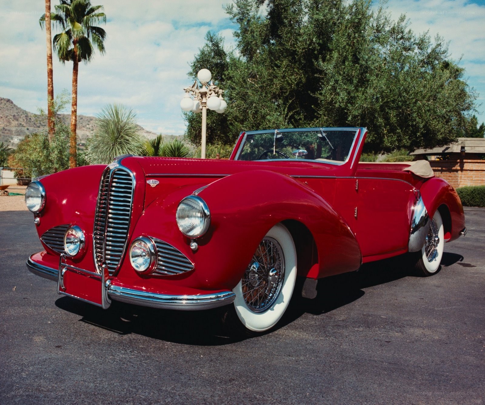 Red vintage convertible car