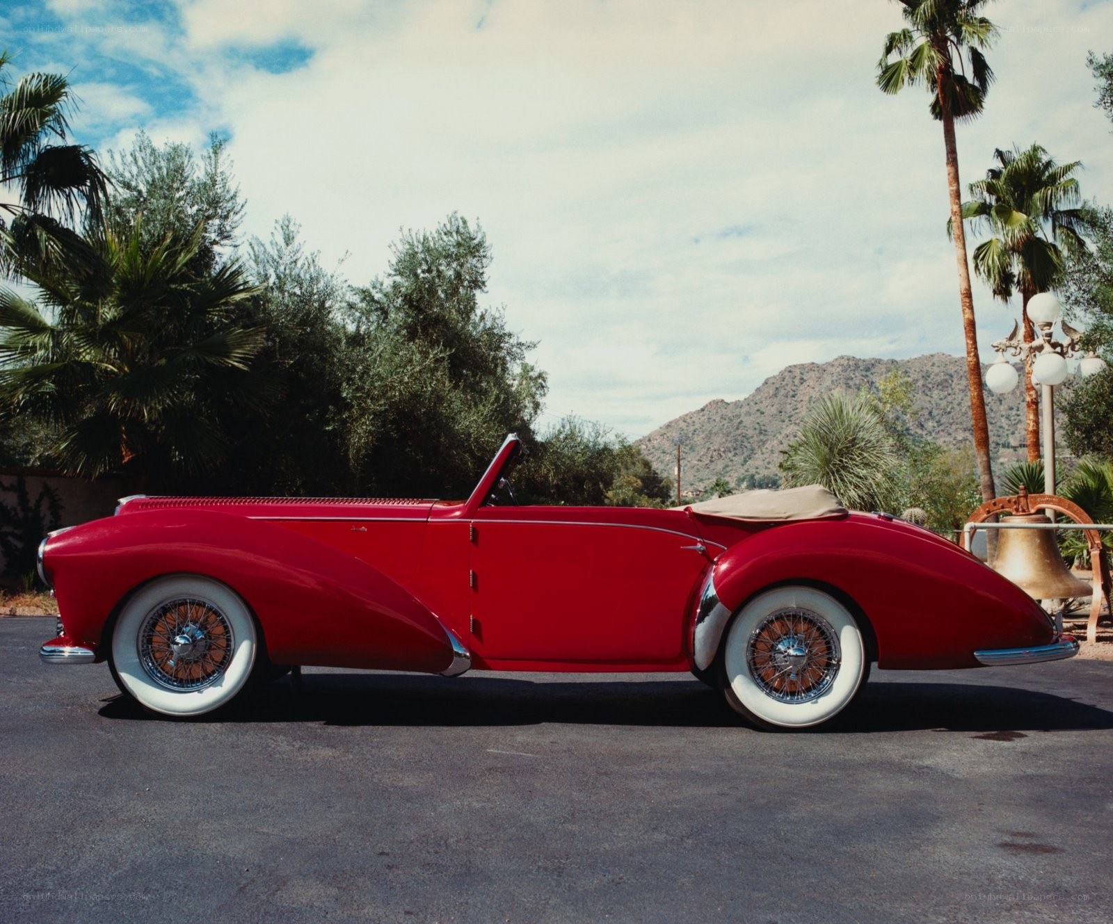 Red vintage convertible car