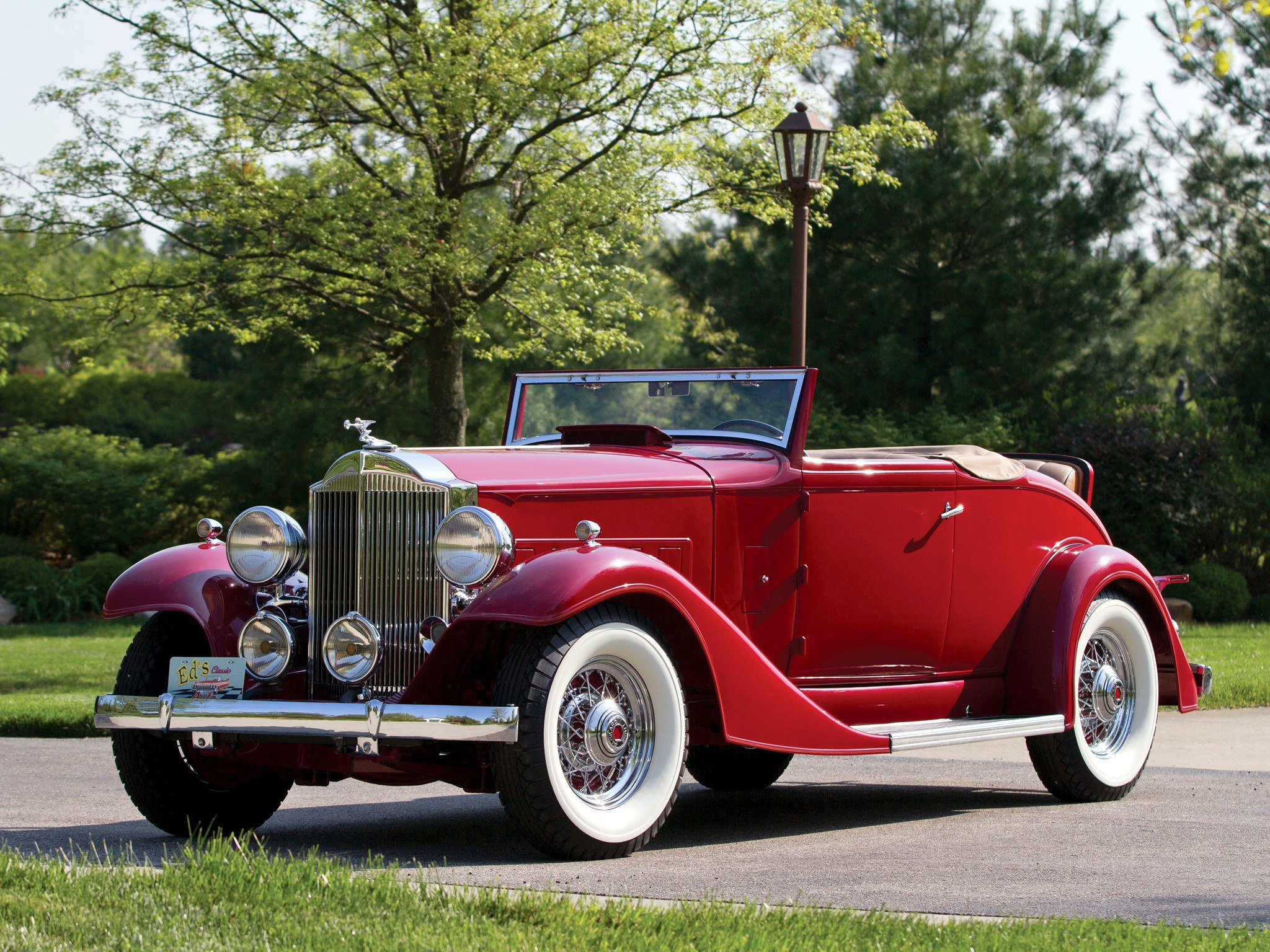 Red vintage convertible car