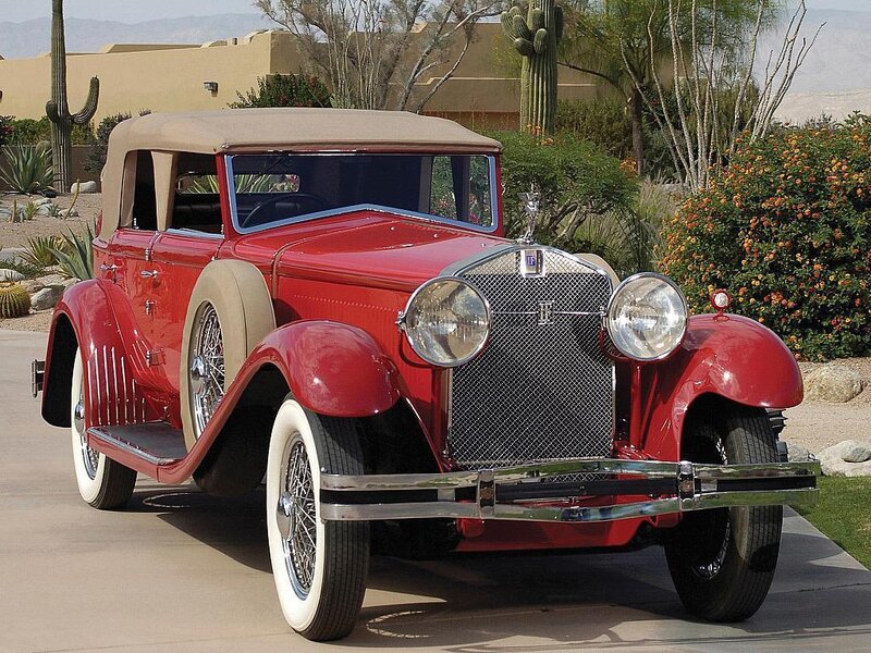 Red vintage convertible car