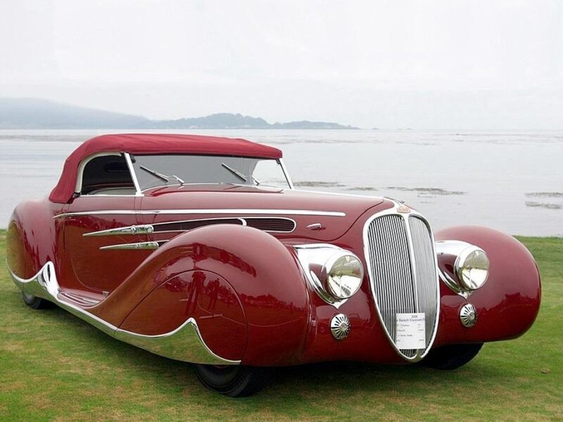 Red vintage convertible car